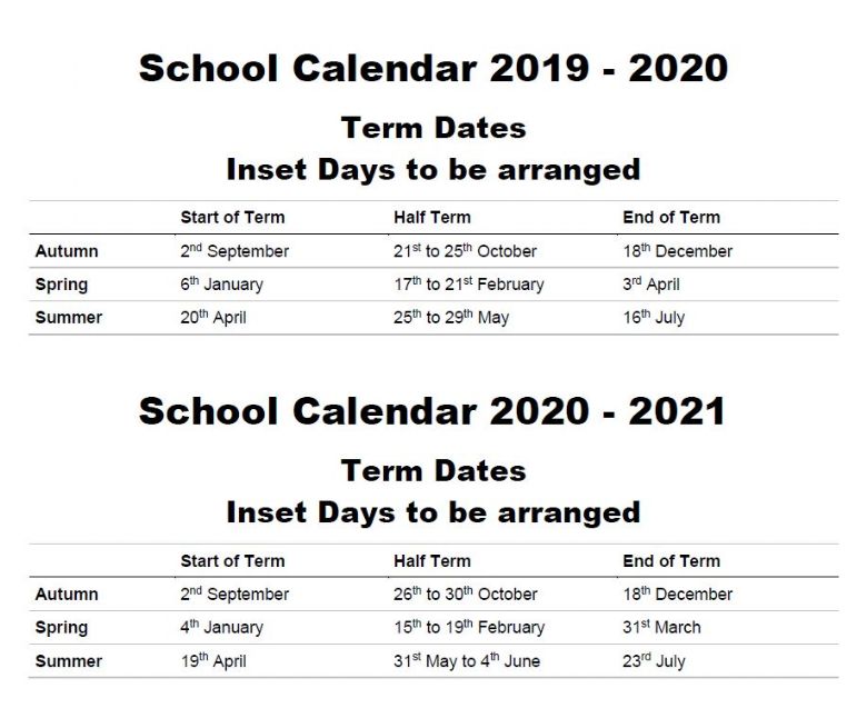 Carshalton High School for Girls - Term Dates